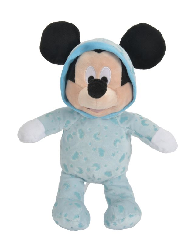  mickey souris peluche luminescente bleu lune nuage étoile 25 cm 